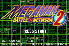 Mega Man Battle Network 2 title screen for GameBoy Advance